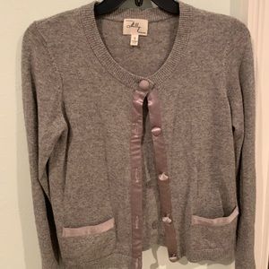 Milly Gray Cashmere/Silk Cardigan